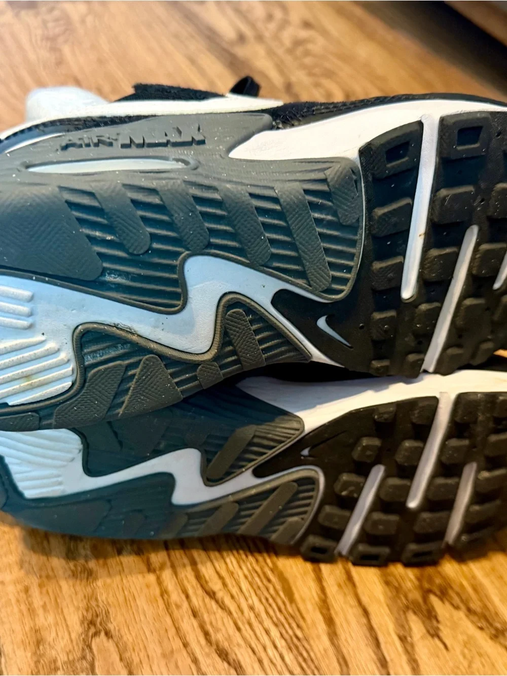 Nike Air Max Black Sneakers with White Swoosh size 7